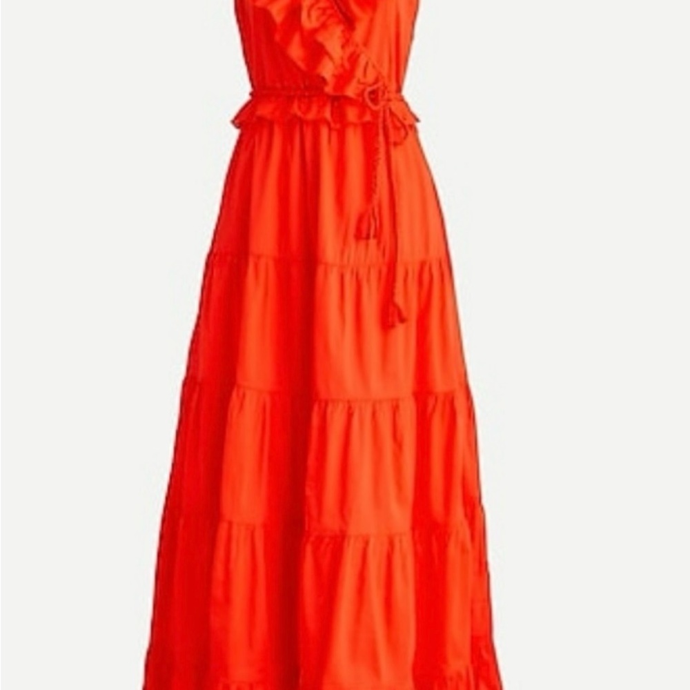 J. Crew Vibrant Orange/Red Maxi Dress